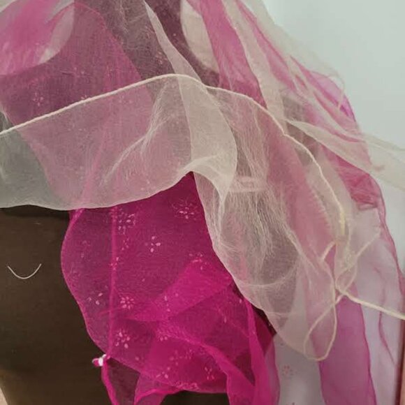 Pink and Cream See-through Scarves - Picture 1 of 2